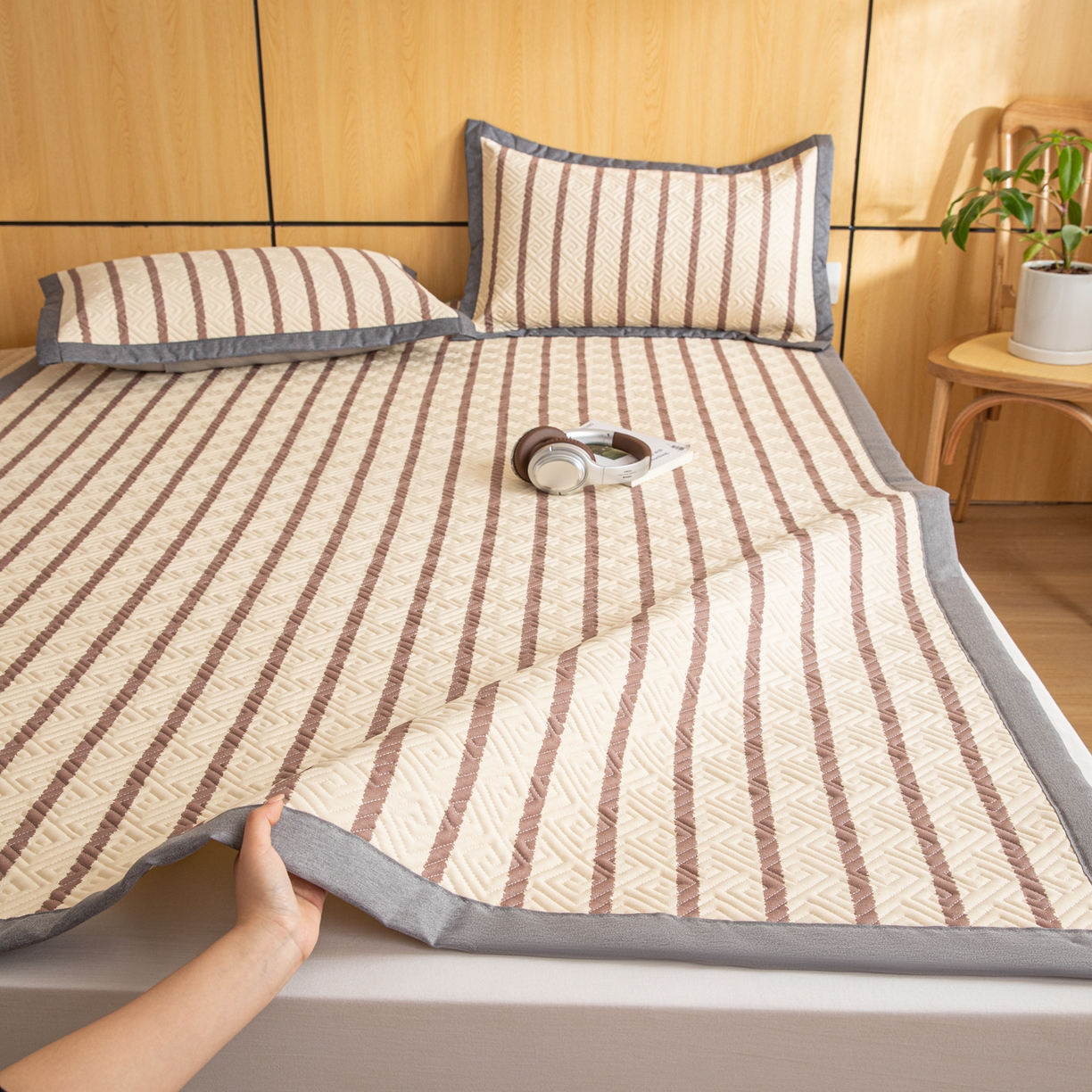 91家纺网 家纺一手货源 找家纺 （总）简宜家居（朝初家纺） 2026新款纯棉老粗布夏季凉席席子