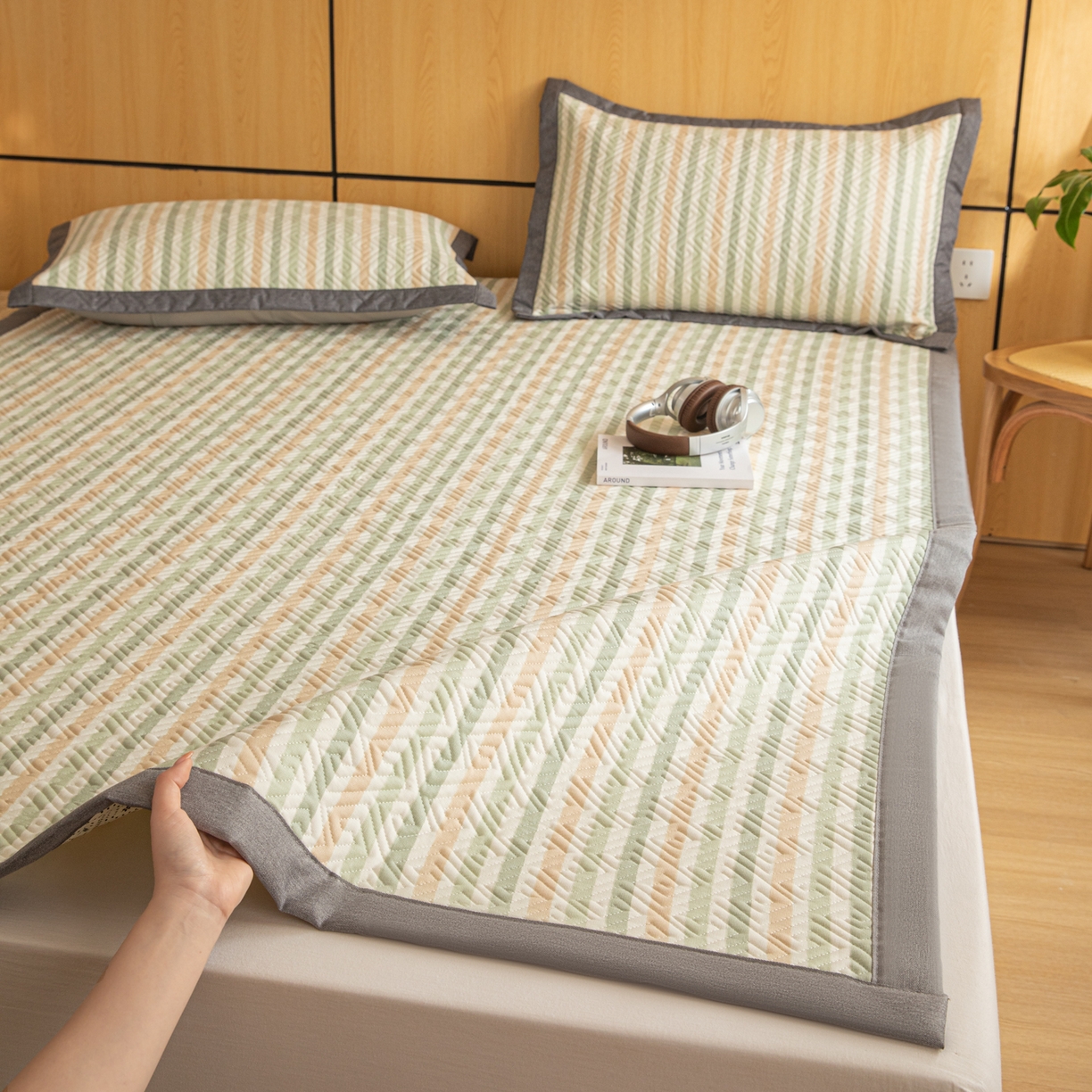 简宜家居（朝初家纺） 2026新款纯棉老粗布夏季凉席席子 粗条-悠韵