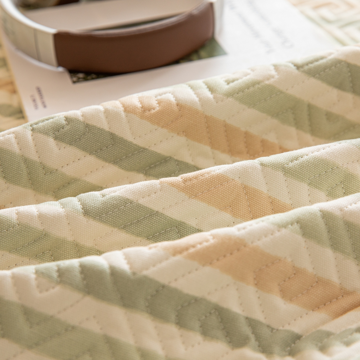 91家纺网 家纺一手货源 找家纺 简宜家居（朝初家纺） 2026新款纯棉老粗布夏季凉席席子 粗条-悠韵