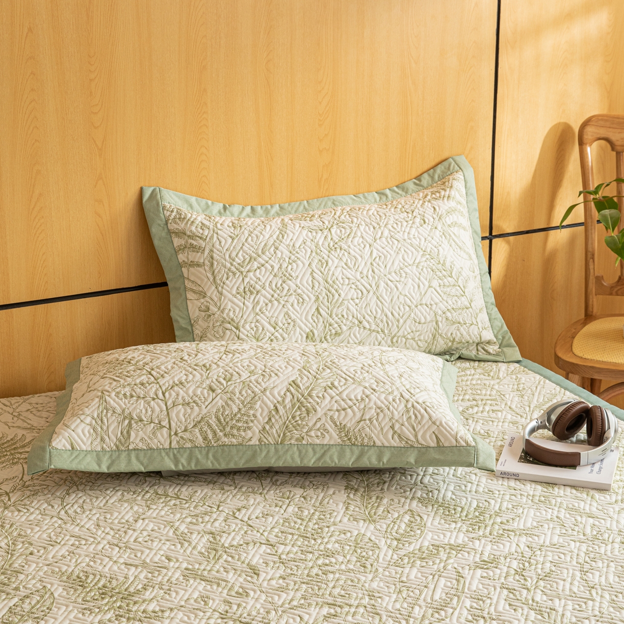 91家纺网 家纺一手货源 找家纺 简宜家居（朝初家纺） 2026新款纯棉老粗布夏季凉席席子 翠影-绿