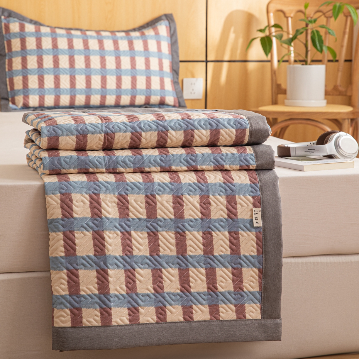 91家纺网 家纺一手货源 找家纺 简宜家居（朝初家纺） 2026新款纯棉老粗布夏季凉席席子 莫兰格