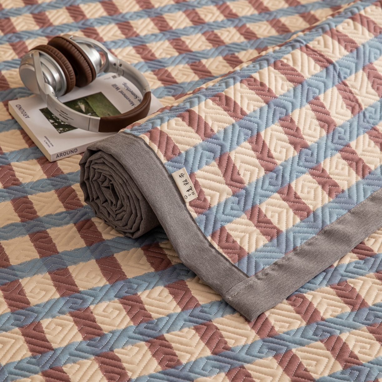 91家纺网 家纺一手货源 找家纺 简宜家居（朝初家纺） 2026新款纯棉老粗布夏季凉席席子 莫兰格