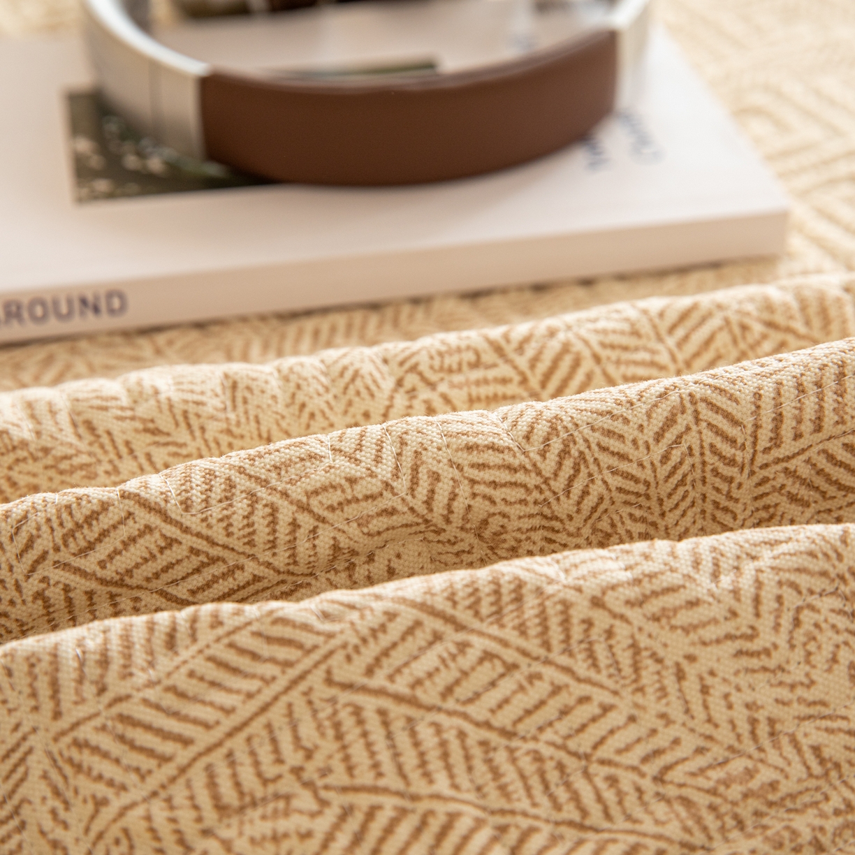 91家纺网 家纺一手货源 找家纺 简宜家居（朝初家纺） 2026新款纯棉老粗布夏季凉席席子 瑞彩-黄