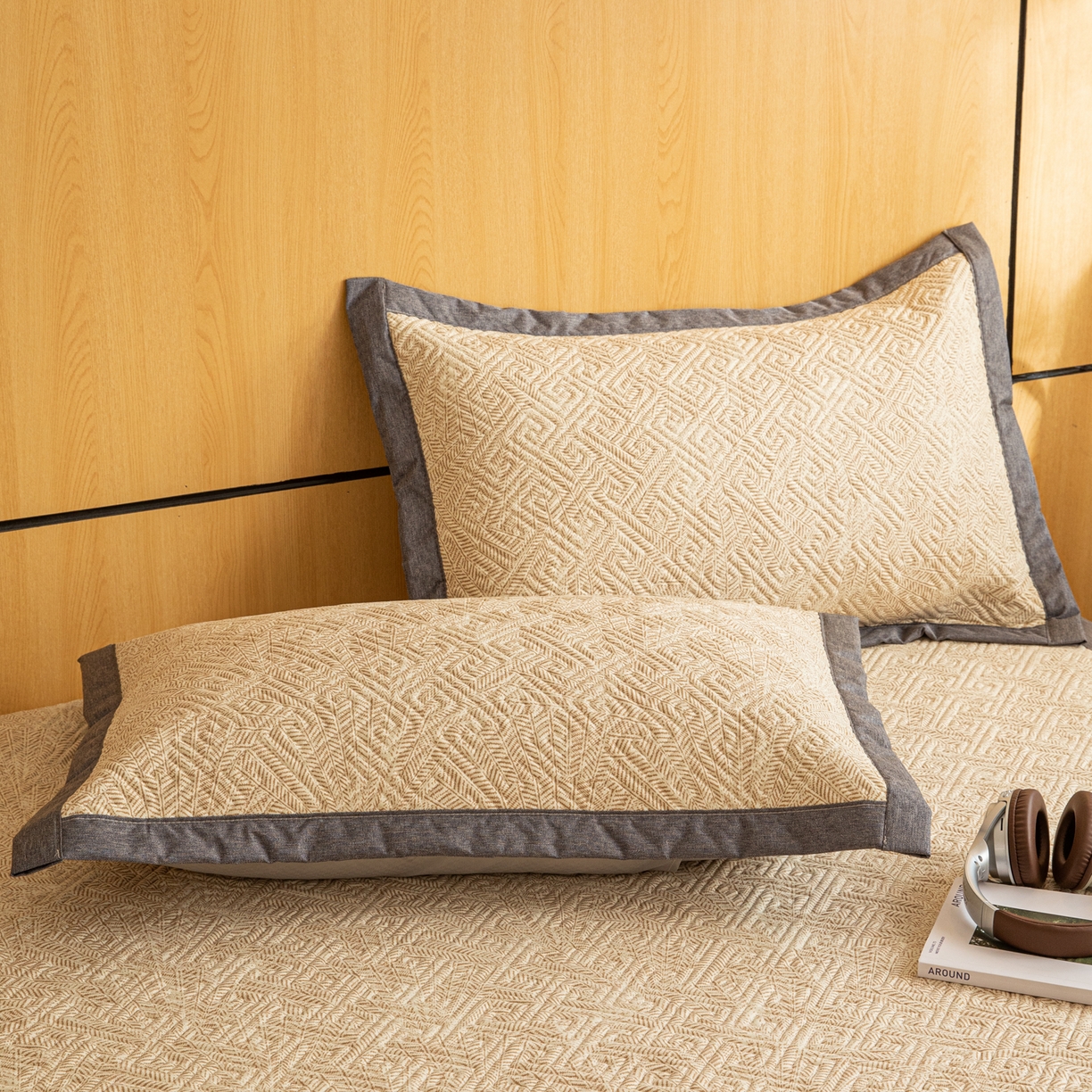 91家纺网 家纺一手货源 找家纺 简宜家居（朝初家纺） 2026新款纯棉老粗布夏季凉席席子 瑞彩-黄