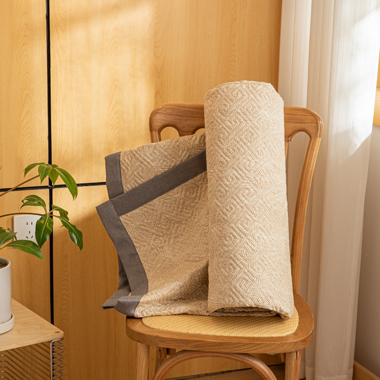 91家纺网 家纺一手货源 找家纺 简宜家居（朝初家纺） 2026新款纯棉老粗布夏季凉席席子 瑞彩-黄