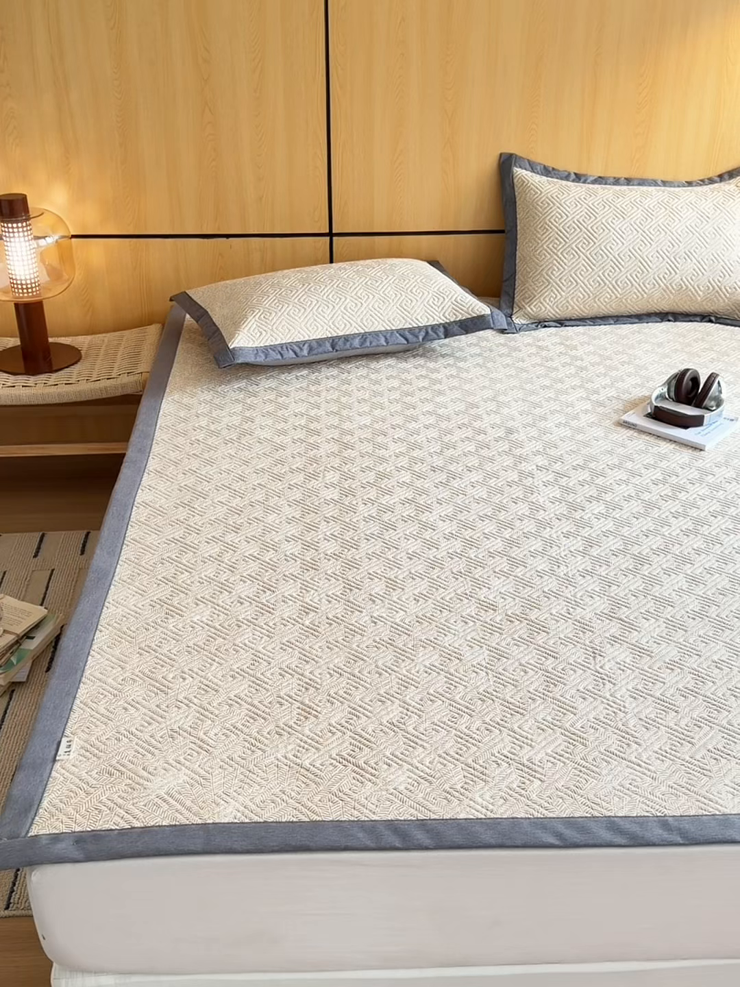 91家纺网 家纺一手货源 找家纺 简宜家居（朝初家纺） 2026新款纯棉老粗布夏季凉席席子 瑞彩-黄