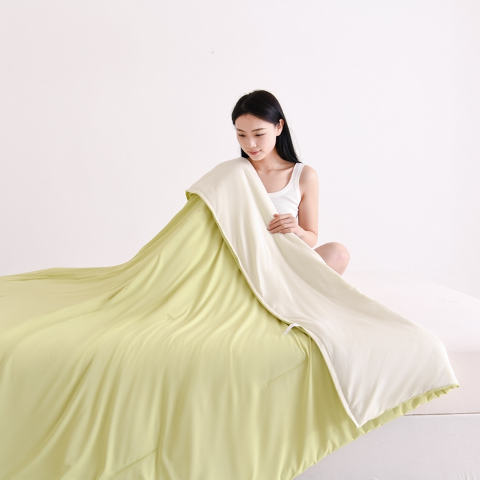 91家纺网 家纺一手货源 找家纺 圣尔雅家纺 2026新款星球深睡控温夏被Pro3.0夏季空调被可机洗夏凉被空调被免被套夏被子 竹青黄