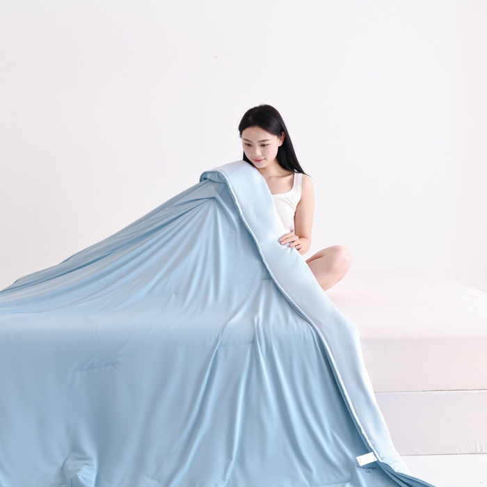 91家纺网 家纺一手货源 找家纺 圣尔雅家纺 2026新款星球深睡控温夏被Pro3.0夏季空调被可机洗夏凉被空调被免被套夏被子 静水蓝