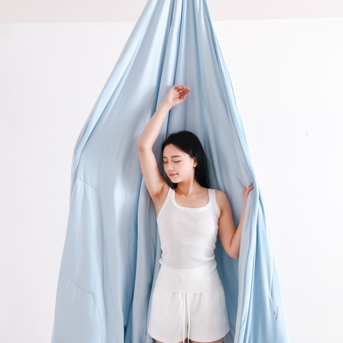 91家纺网 家纺一手货源 找家纺 圣尔雅家纺 2026新款星球深睡控温夏被Pro3.0夏季空调被可机洗夏凉被空调被免被套夏被子 静水蓝