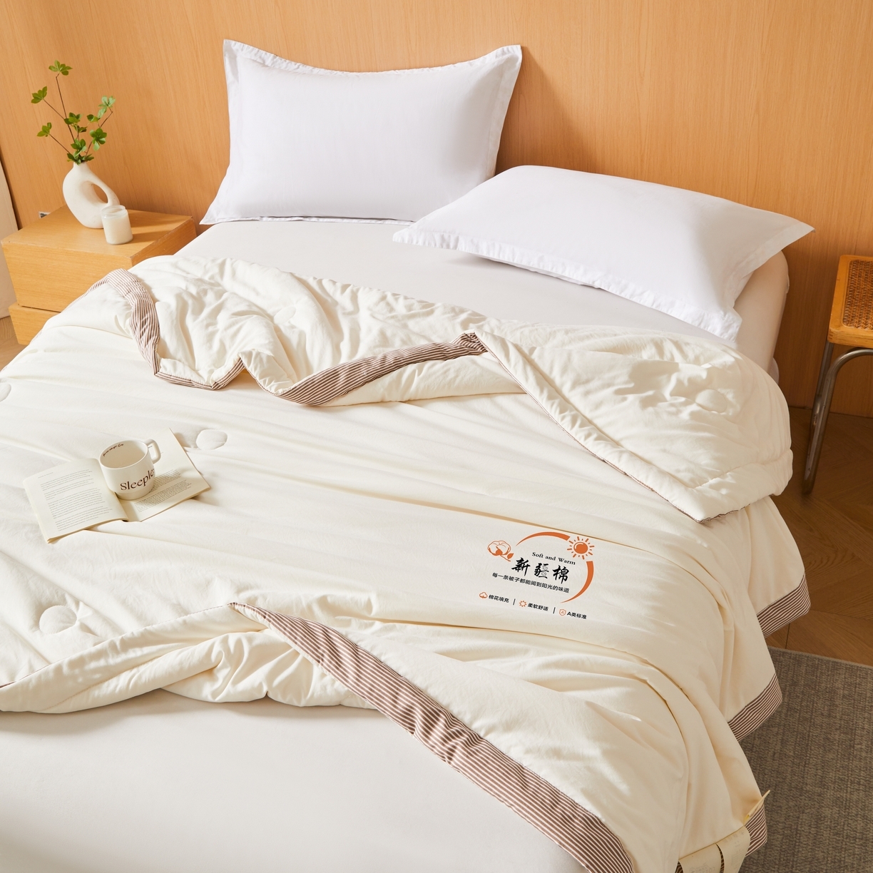 91家纺网 家纺一手货源 找家纺 （总）初相识被业 2026新款无印风100%新疆棉花夏被空调被可机洗夏凉被棉花被子（提供质检报告买家秀）