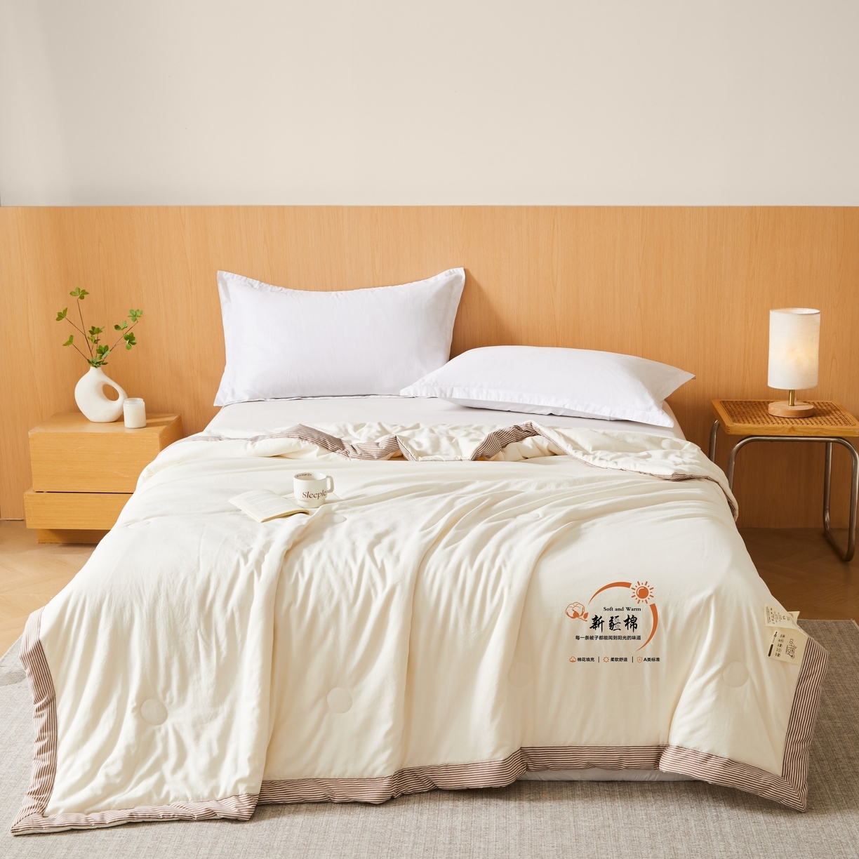 91家纺网 家纺一手货源 找家纺 （总）初相识被业 2026新款无印风100%新疆棉花夏被空调被可机洗夏凉被棉花被子（提供质检报告买家秀）