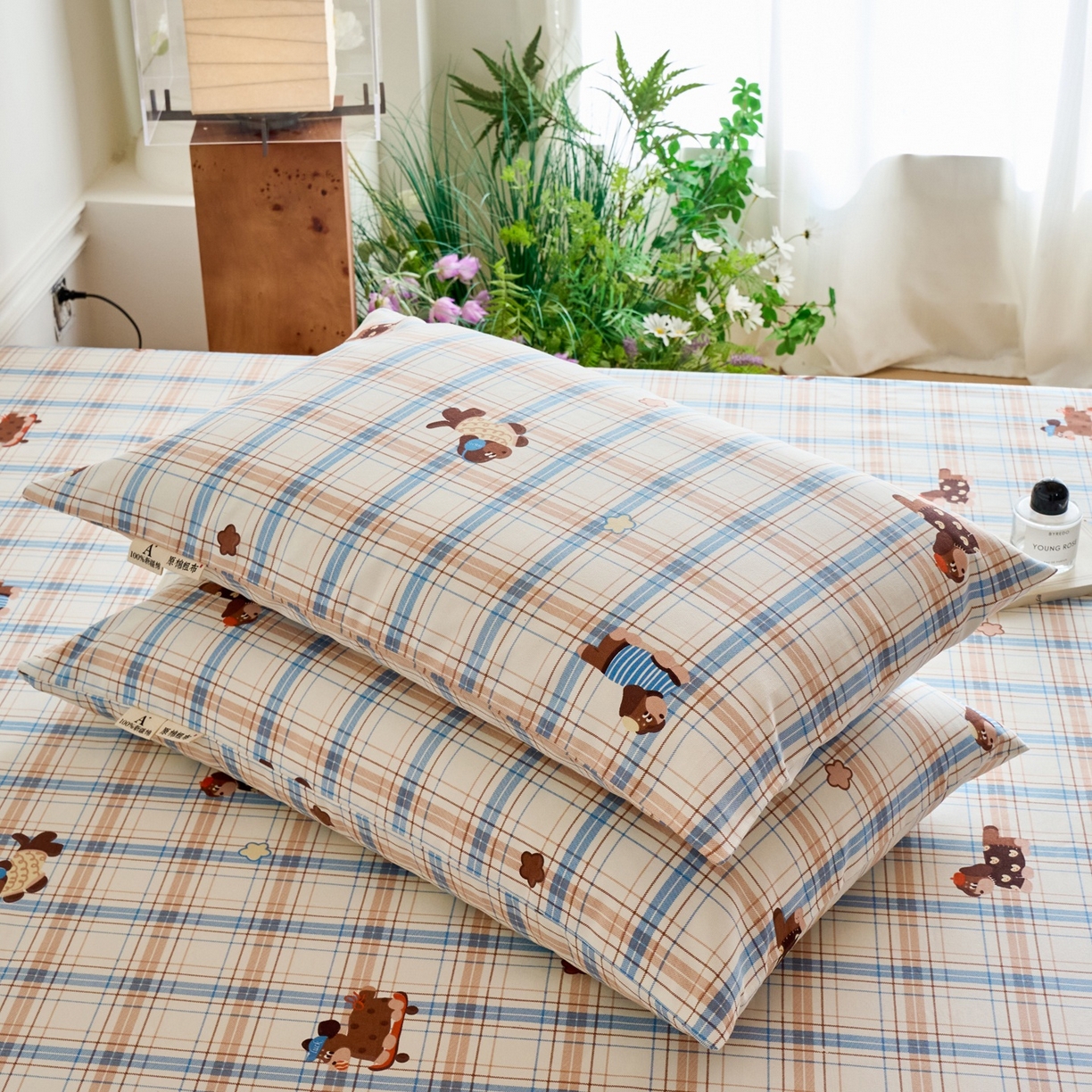 91家纺网 家纺一手货源 找家纺 春皖家纺 2026新款全棉老粗布普通款单枕套枕套单件 听枫