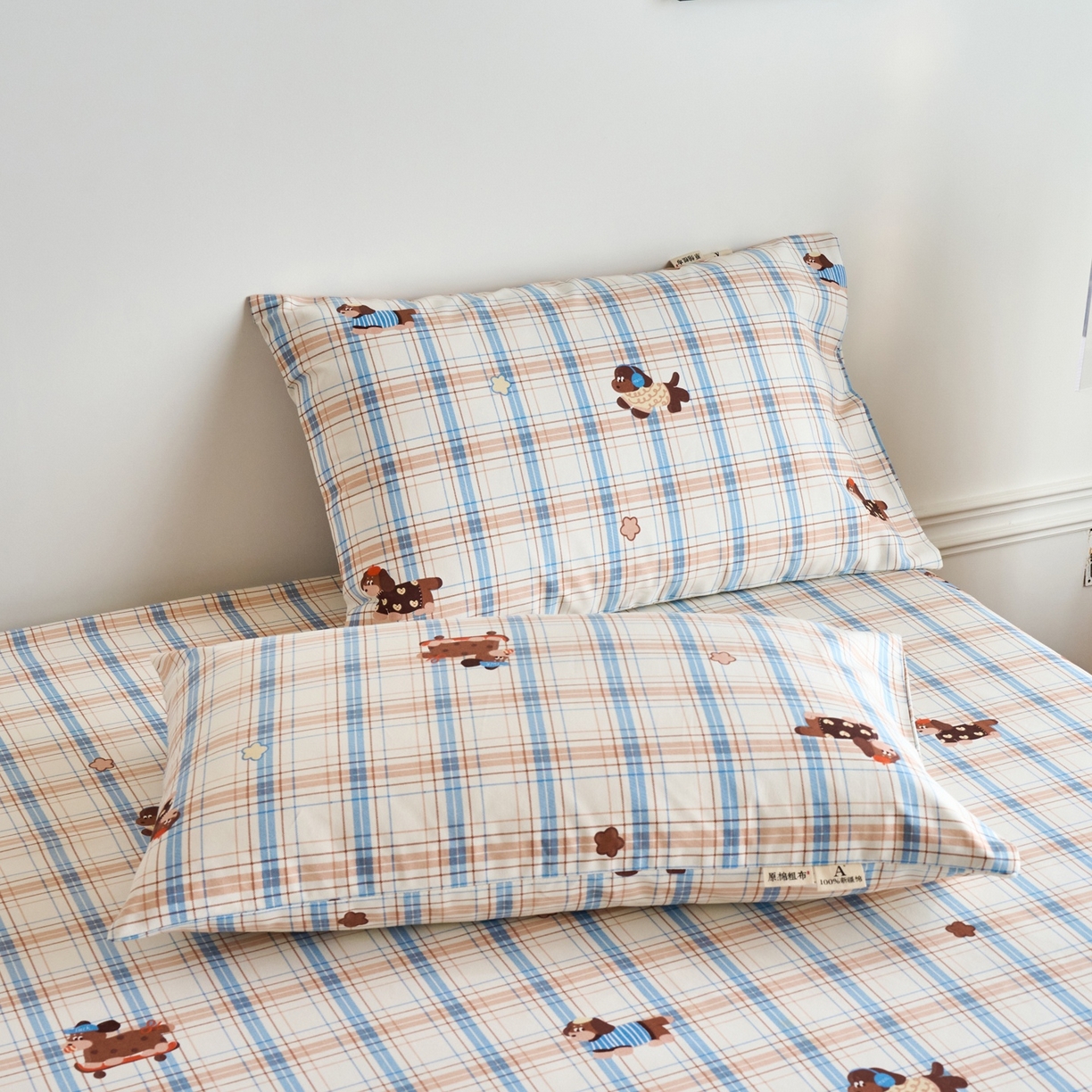 91家纺网 家纺一手货源 找家纺 春皖家纺 2026新款全棉老粗布普通款单枕套枕套单件 听枫