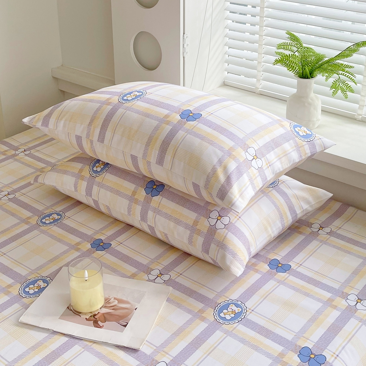 91家纺网 家纺一手货源 找家纺 春皖家纺 2026新款全棉老粗布普通款单枕套枕套单件 童趣