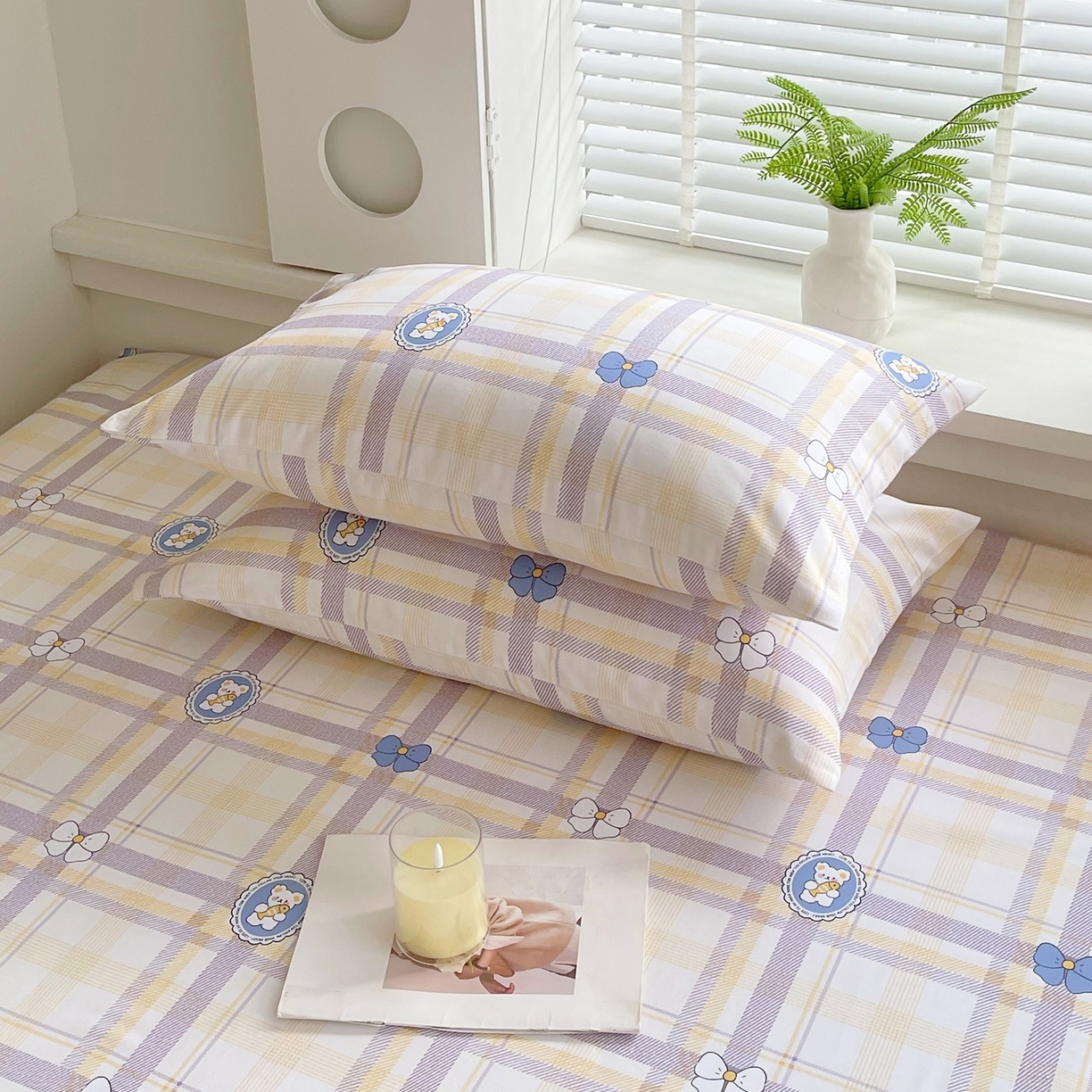 91家纺网 家纺一手货源 找家纺 春皖家纺 2026新款全棉老粗布普通款单枕套枕套单件 童趣