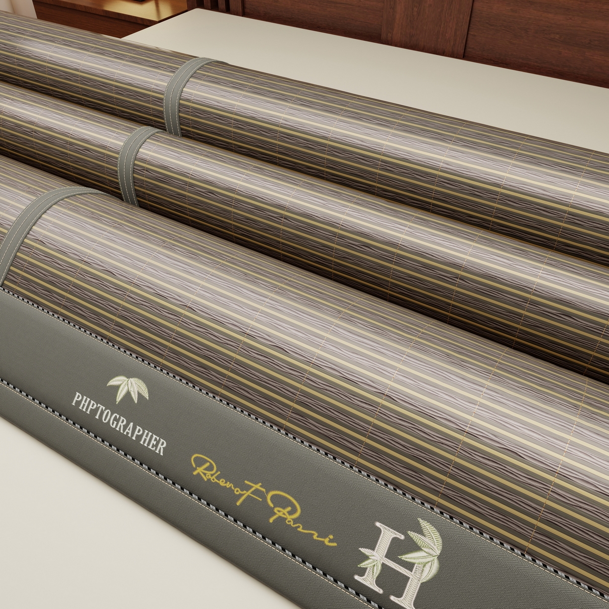 91家纺网 家纺一手货源 找家纺 宜派家纺 2026新款双面可用竹席 木纹清澜-灰