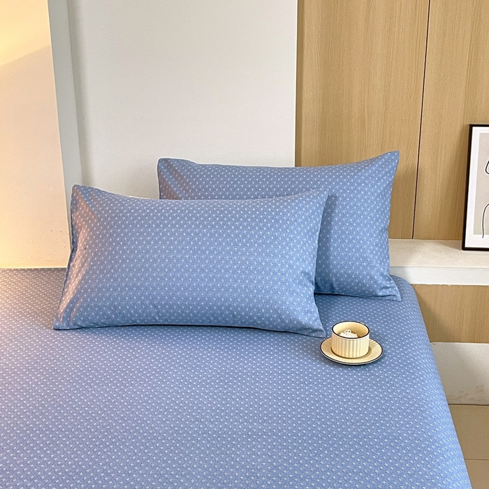 91家纺网 家纺一手货源 找家纺 春皖家纺 2026新款全棉老粗布普通款单枕套枕套单件 樱子蓝