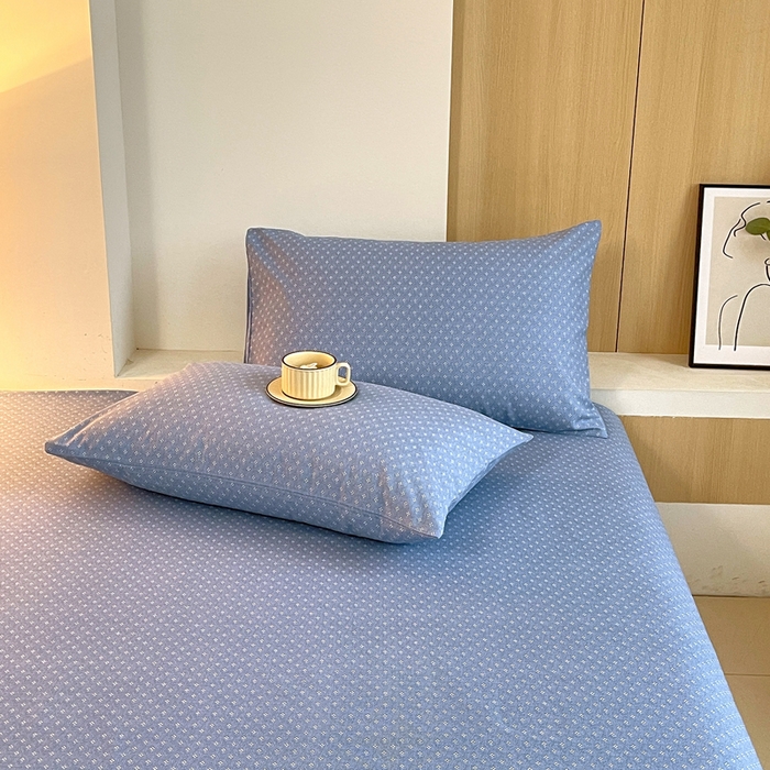 91家纺网 家纺一手货源 找家纺 春皖家纺 2026新款全棉老粗布普通款单枕套枕套单件 樱子蓝