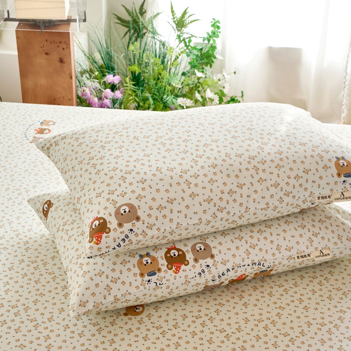 91家纺网 家纺一手货源 找家纺 春皖家纺 2026新款全棉老粗布普通款单枕套枕套单件 尤米H