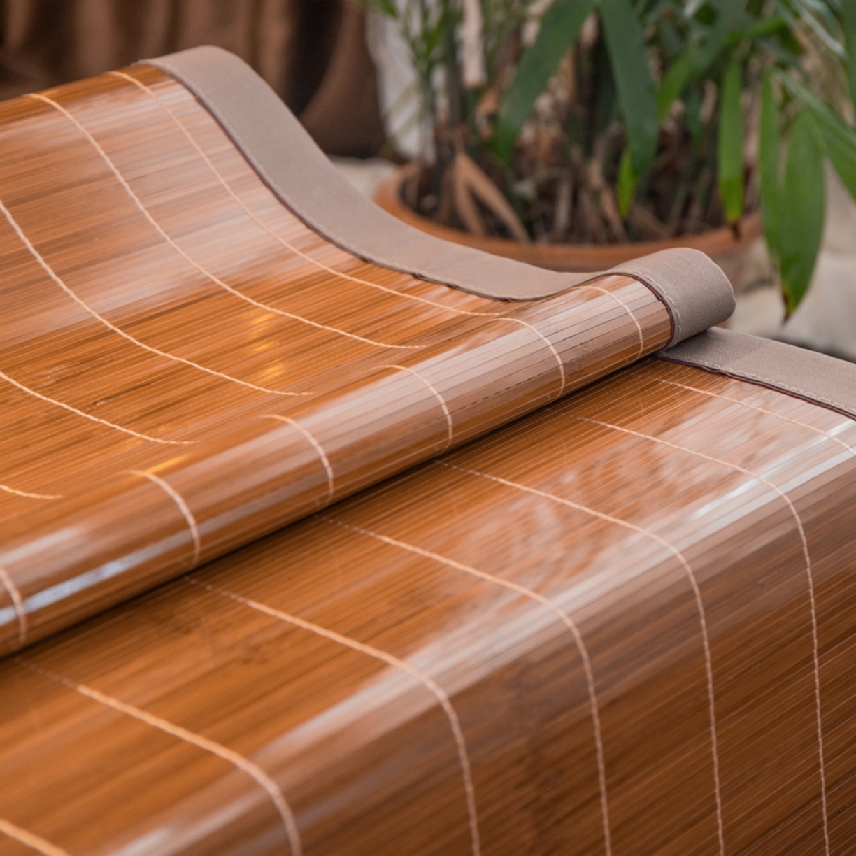 91家纺网 家纺一手货源 找家纺 宜派家纺 2026新款双面可用竹席 水磨镜面