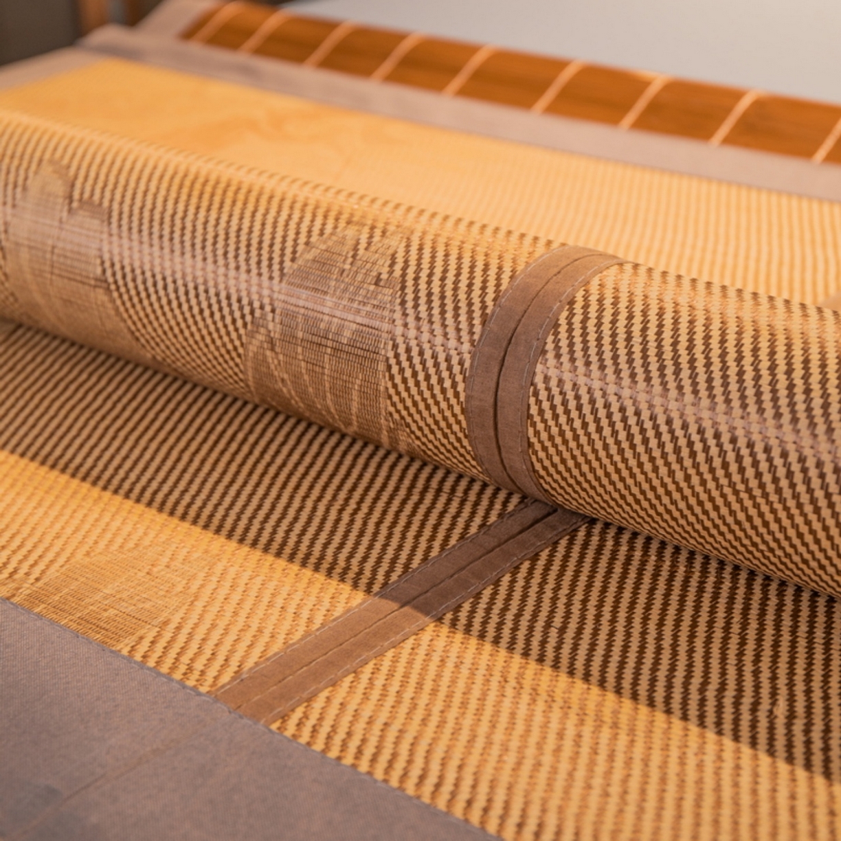 91家纺网 家纺一手货源 找家纺 宜派家纺 2026新款双面可用竹席 水磨镜面