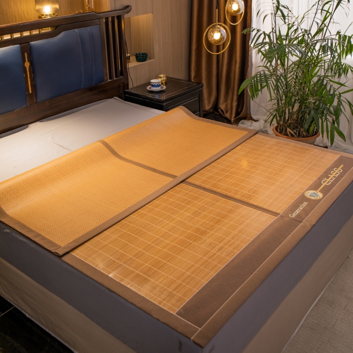 91家纺网 家纺一手货源 找家纺 宜派家纺 2026新款双面可用竹席 丝竹之音