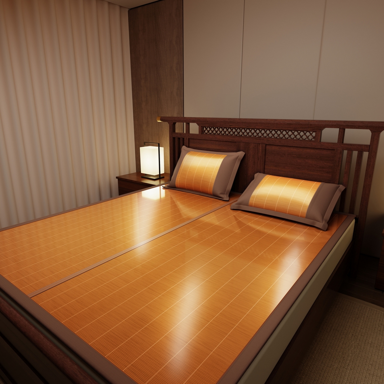 宜派家纺 2026新款双面可用竹席 碳化竹影