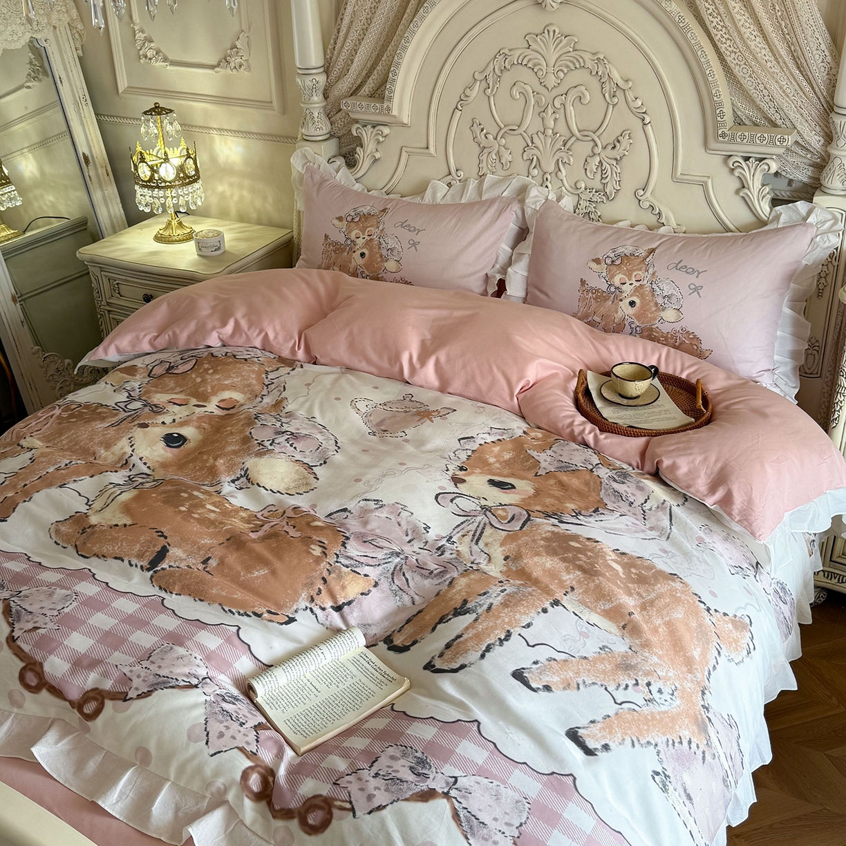 91家纺网 家纺一手货源 找家纺 （总）桃喜 2026新款亲肤舒适洛丽塔系列四件套