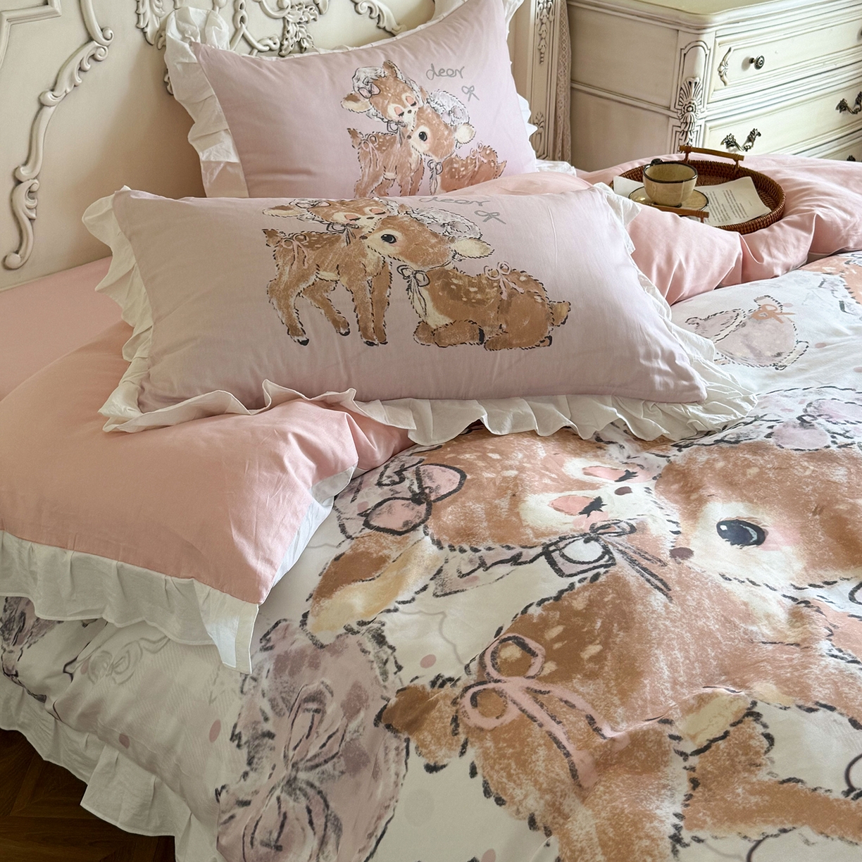 91家纺网 家纺一手货源 找家纺 （总）桃喜 2026新款亲肤舒适洛丽塔系列四件套