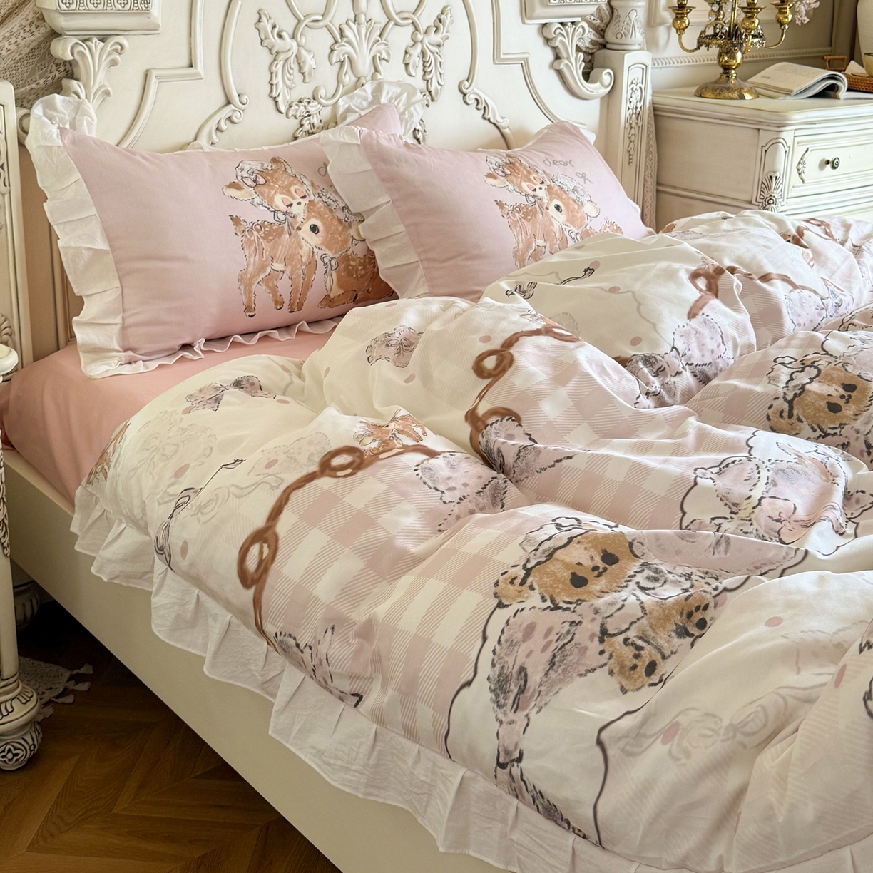 91家纺网 家纺一手货源 找家纺 （总）桃喜 2026新款亲肤舒适洛丽塔系列四件套