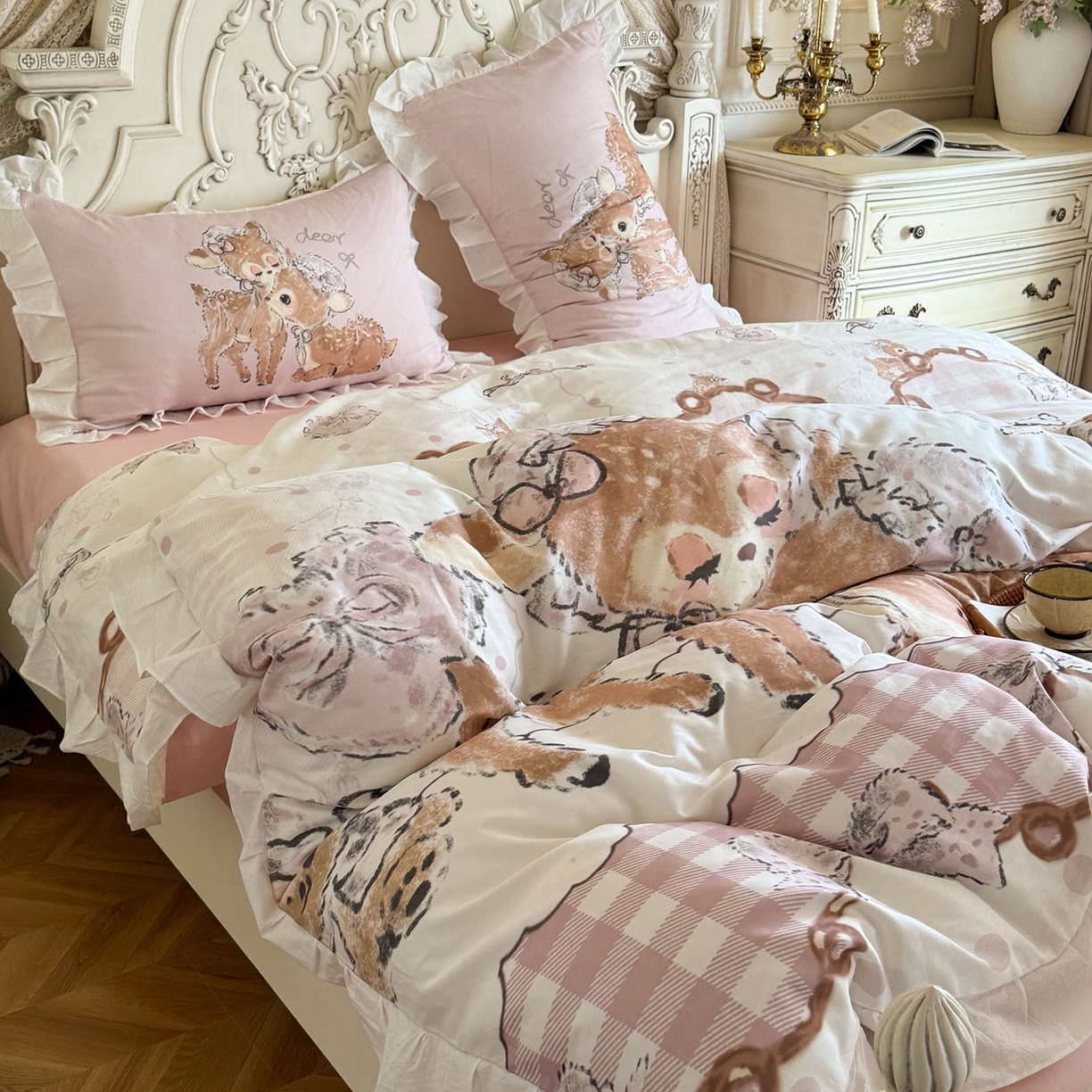 91家纺网 家纺一手货源 找家纺 （总）桃喜 2026新款亲肤舒适洛丽塔系列四件套