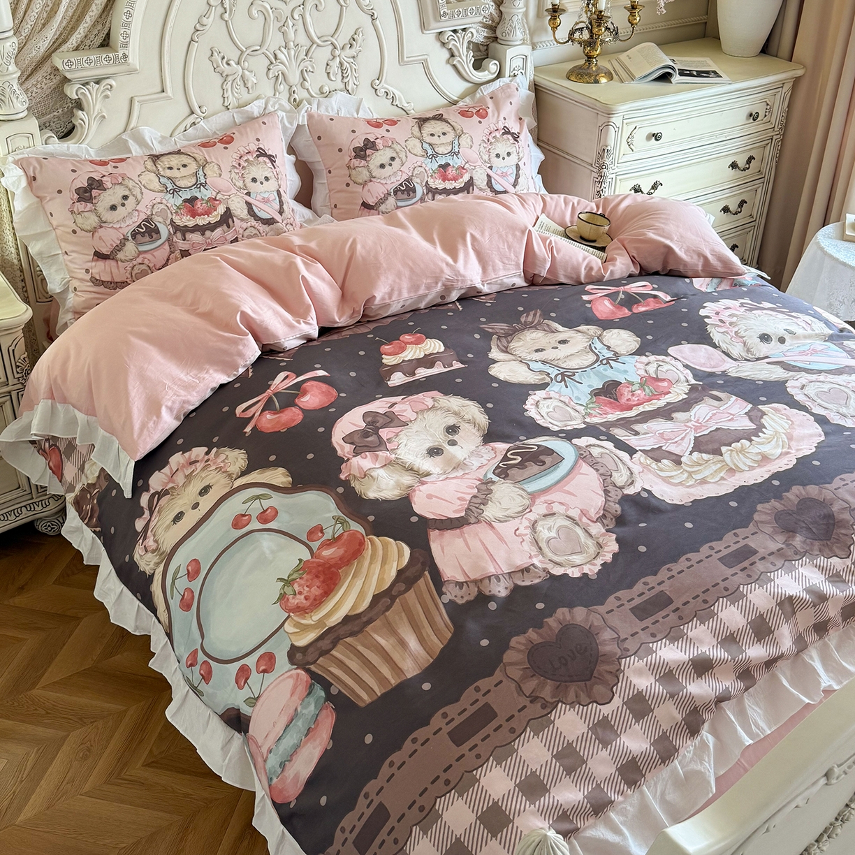 91家纺网 家纺一手货源 找家纺 （总）桃喜 2026新款亲肤舒适洛丽塔系列四件套