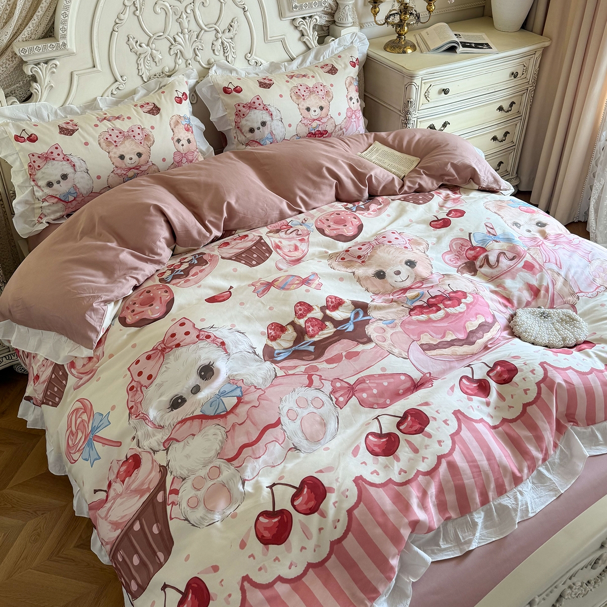 91家纺网 家纺一手货源 找家纺 （总）桃喜 2026新款亲肤舒适洛丽塔系列四件套