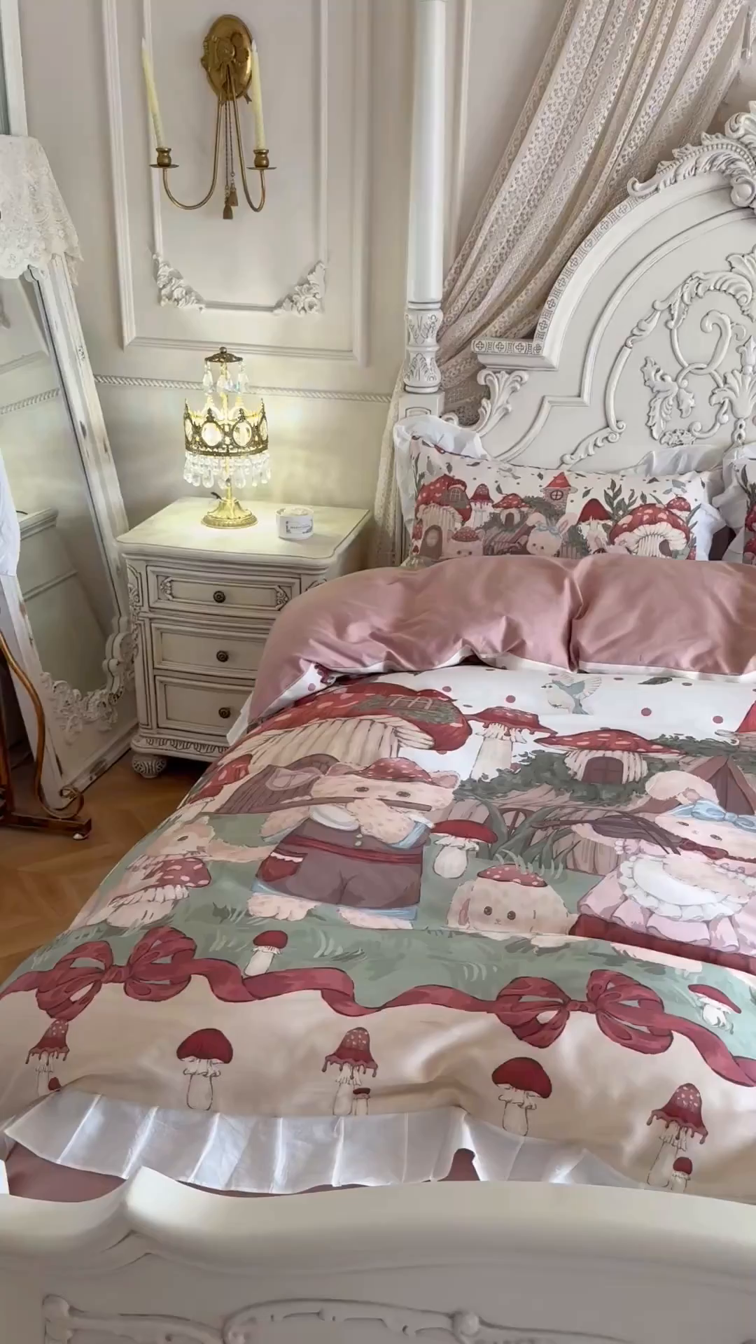 91家纺网 家纺一手货源 找家纺 桃喜 2026新款亲肤舒适洛丽塔系列四件套 森林音乐会