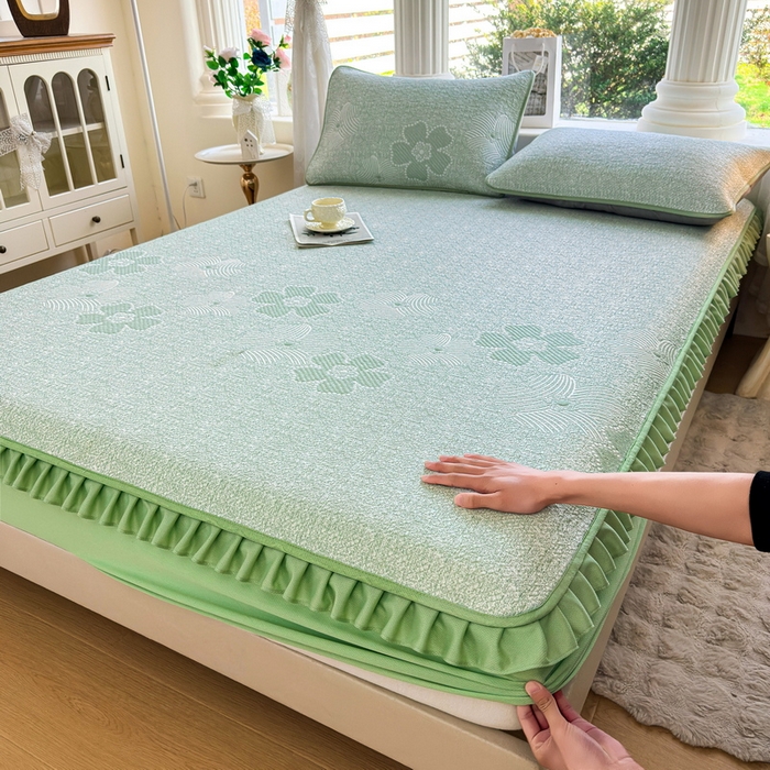 91家纺网 家纺一手货源 找家纺 （总）爱思凯家纺 2026新款PE豆豆乙纶床笠-花语