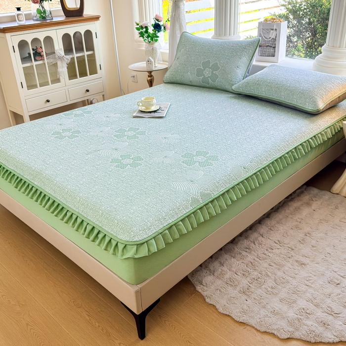 91家纺网 家纺一手货源 找家纺 （总）爱思凯家纺 2026新款PE豆豆乙纶床笠-花语