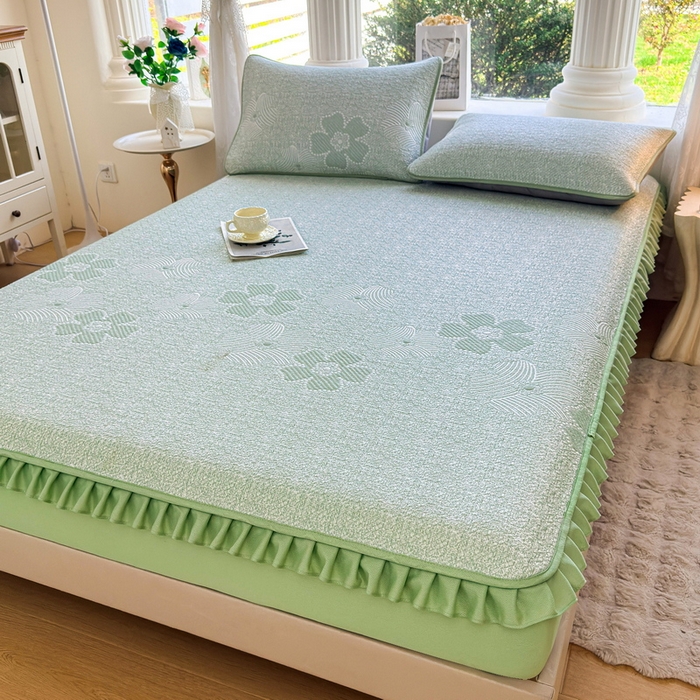 91家纺网 家纺一手货源 找家纺 （总）爱思凯家纺 2026新款PE豆豆乙纶床笠-花语