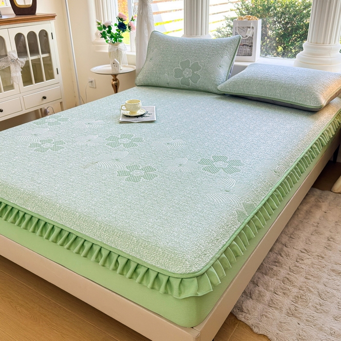 91家纺网 家纺一手货源 找家纺 （总）爱思凯家纺 2026新款PE豆豆乙纶床笠-花语