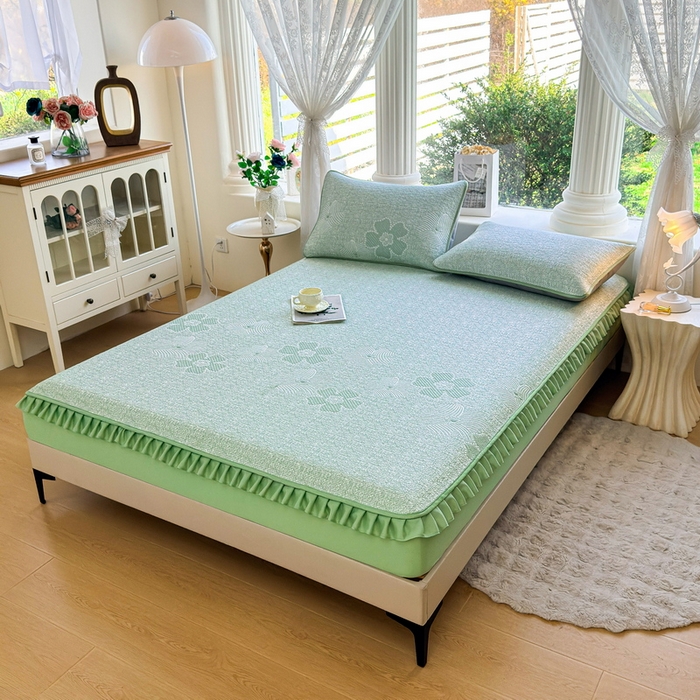 91家纺网 家纺一手货源 找家纺 （总）爱思凯家纺 2026新款PE豆豆乙纶床笠-花语