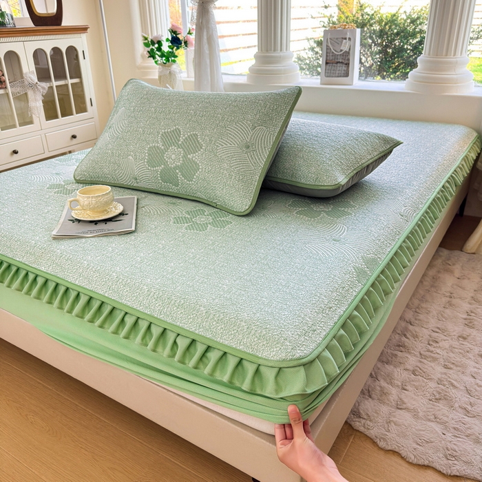 91家纺网 家纺一手货源 找家纺 （总）爱思凯家纺 2026新款PE豆豆乙纶床笠-花语