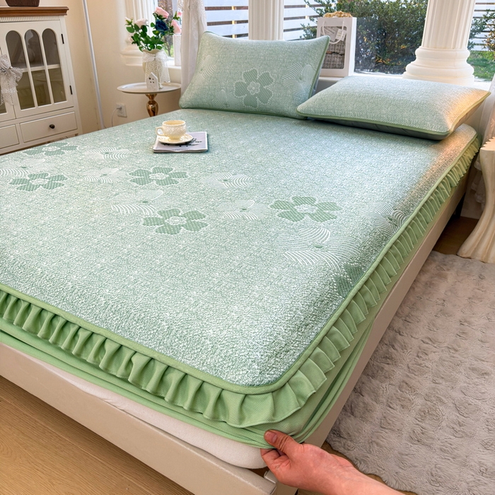 91家纺网 家纺一手货源 找家纺 （总）爱思凯家纺 2026新款PE豆豆乙纶床笠-花语