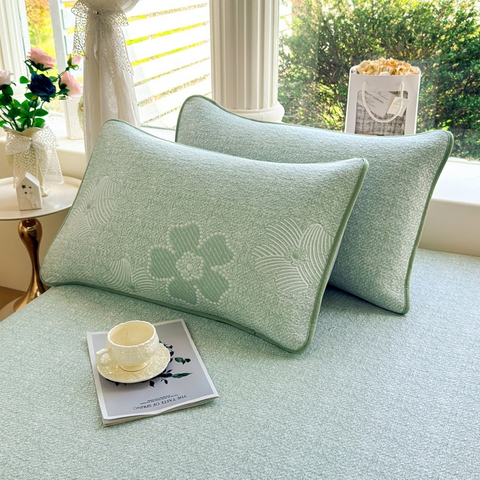 91家纺网 家纺一手货源 找家纺 （总）爱思凯家纺 2026新款PE豆豆乙纶床笠-花语