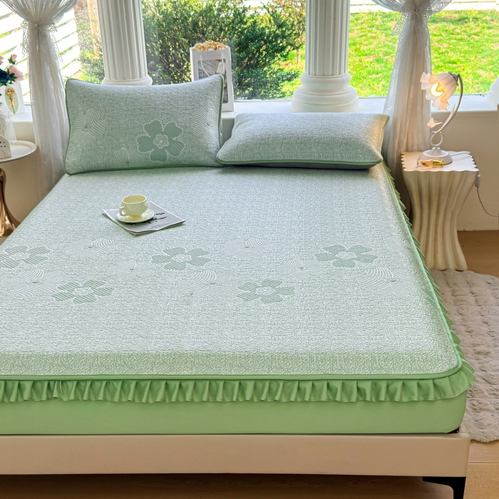 91家纺网 家纺一手货源 找家纺 （总）爱思凯家纺 2026新款PE豆豆乙纶床笠-花语