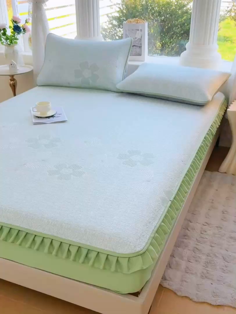 91家纺网 家纺一手货源 找家纺 （总）爱思凯家纺 2026新款PE豆豆乙纶床笠-花语