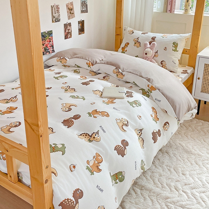 91家纺网 家纺一手货源 找家纺 纽缦家纺 2026新款A类水洗棉学生套件系列 炫酷龙