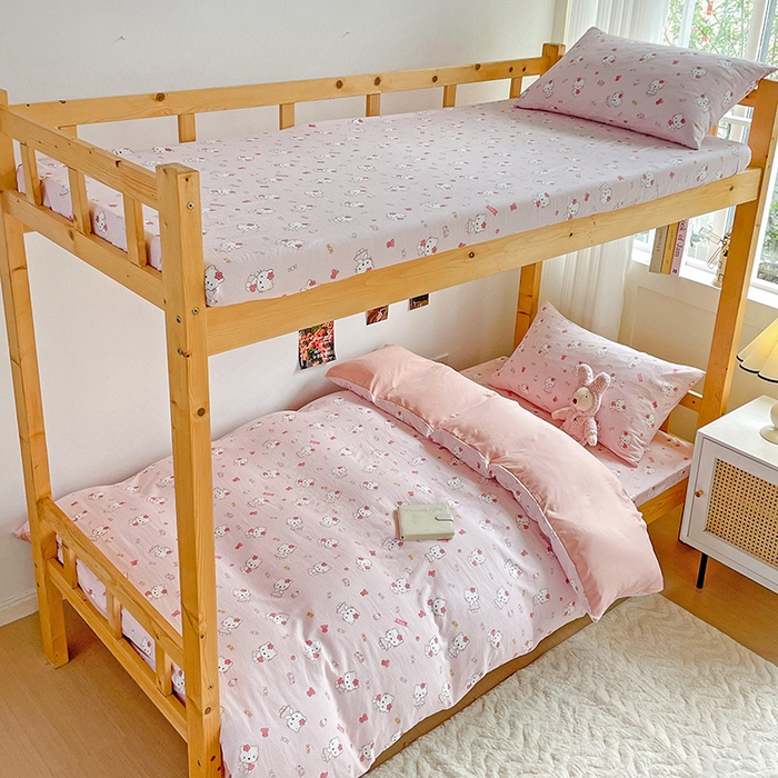 91家纺网 家纺一手货源 找家纺 纽缦家纺 2026新款A类水洗棉学生套件系列 糖果KT