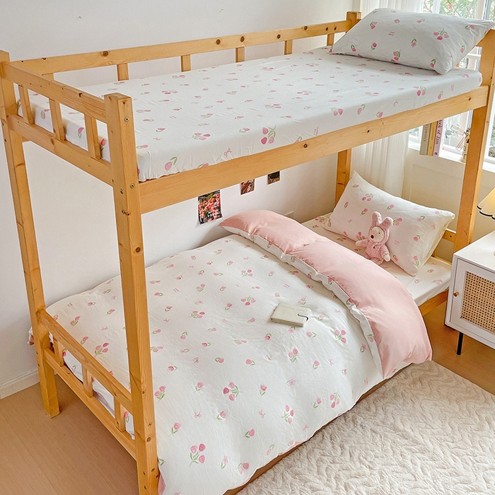 91家纺网 家纺一手货源 找家纺 纽缦家纺 2026新款A类水洗棉学生套件系列 甜酥少女