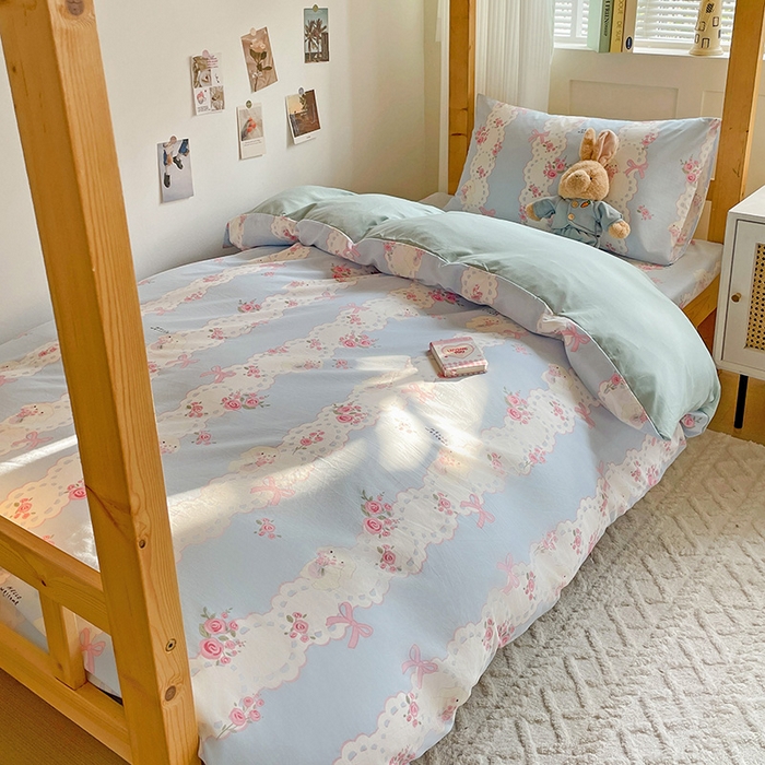 纽缦家纺 2026新款A类水洗棉学生套件系列 甜雾予月