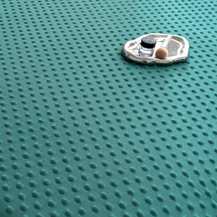 91家纺网 家纺一手货源 找家纺 默忆 2026新款3DA类直播网红热款凉感丝冰豆豆三明治复合床裙款凉席三件套 墨绿