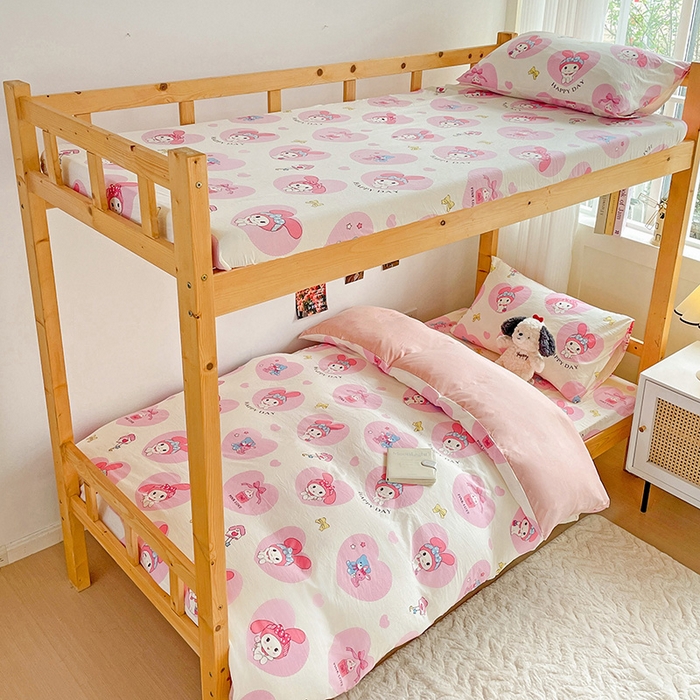 91家纺网 家纺一手货源 找家纺 纽缦家纺 2026新款A类水洗棉学生套件系列 小恋曲